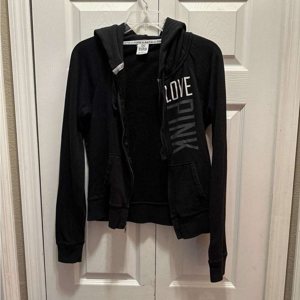 Victoria Secret Pink hoodie, black and not super thick, size small